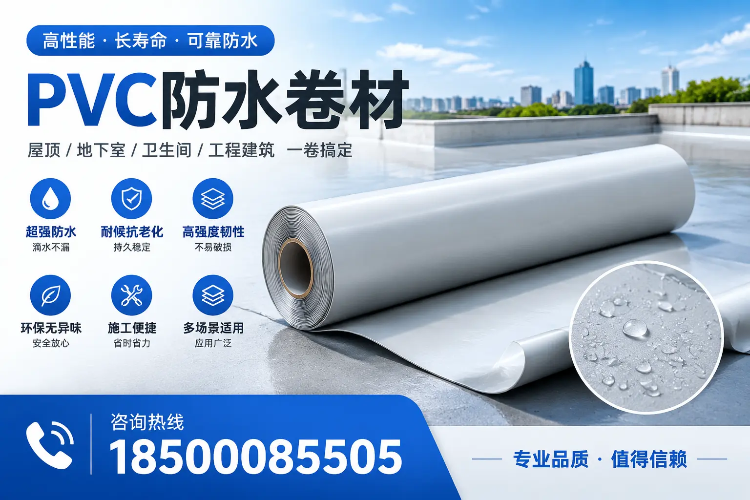 PVC防水卷材的防水效果评测,适合韶关的科学依据